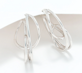 David Markstein Bronze Silver Tone 1-1/4" Multi-Circle Hoop Earrings
